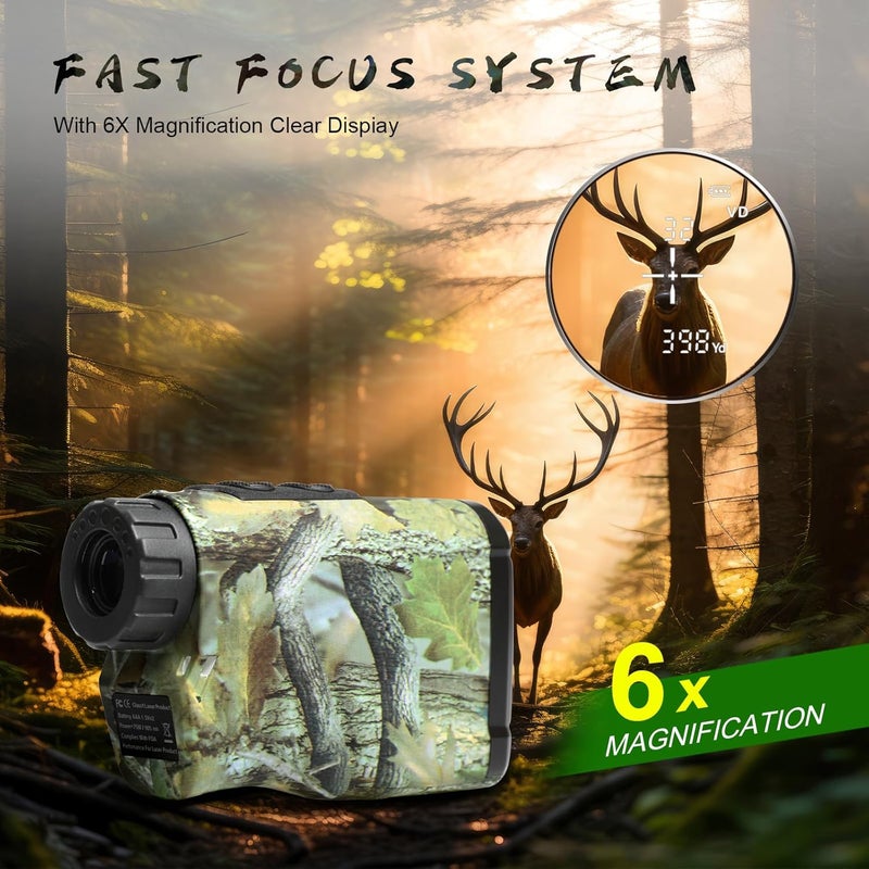 PEAKPULSE Hunting Range Finder 1400Yds Distance 6X Zoom 3 Modes Angle Horizontal Vertical Measurement - Image 5